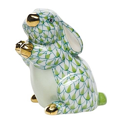 Herend   Animals   Rabbits - Herend Pudgy Bunny Key lime