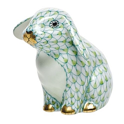 Herend   Animals   Rabbits - Herend Sitting Lop Ear Bunny Key lime