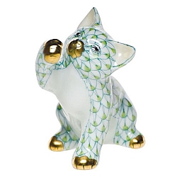 Herend   Animals   Cats - Herend Curious Cat Key lime