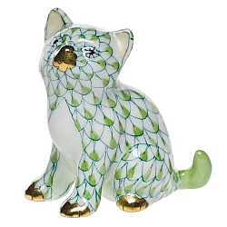 Herend   Animals   Cats - Herend Sitting Kitty Key lime