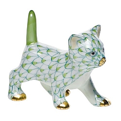 Herend   Animals   Cats - Herend Strutting Kitty Key lime