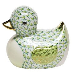 Herend   Animals   Ducks - Herend Rubber Ducky Key lime