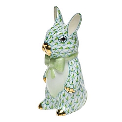 Herend   Animals   Rabbits - Herend Bunny with bowtie Key lime