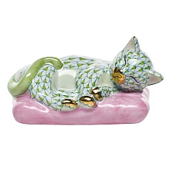 Herend   Animals   Cats - Herend Sweet Dreams Key lime