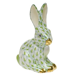 Herend   Animals   Rabbits - Herend Miniature Sitting Rabbit Key lime