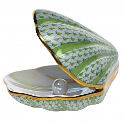 Herend   Animals   Aquatic - Herend Oyster with pearl Key lime