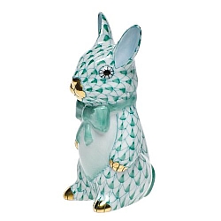 Herend   Animals   Rabbits - Herend Bunny with bowtie Green