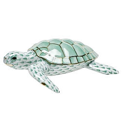 Herend   Animals   Aquatic - Herend Loggerhead Turtle Green