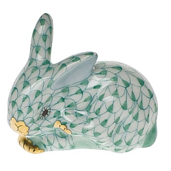 Herend   Animals   Rabbits - Herend Small Scratching Bunny Green