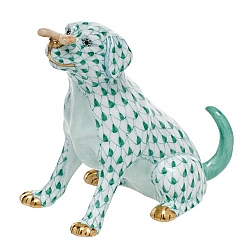 Herend   Animals   Dogs - Herend Max with bone Green