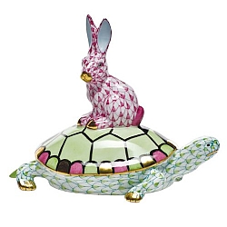 Herend   Animals   Aquatic - Herend Sm Tort & Hare Multicolor