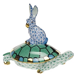 Herend   Animals   Aquatic - Herend Sm Tort & Hare Multicolor