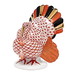 Herend   Animals   Birds - Herend Tom Turkey Rust