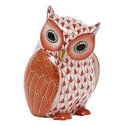 Herend   Animals   Birds - Herend Mother Owl Rust