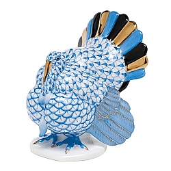 Herend   Animals   Birds - Herend Tom Turkey Blue