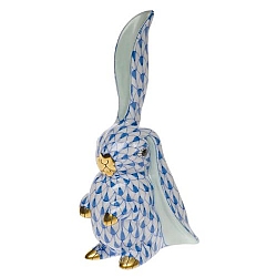 Herend   Animals   Rabbits - Herend Rabbit with one Ear Up Blue