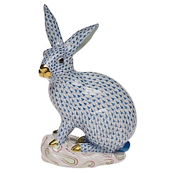 Herend   Animals   Rabbits - Herend Large Rabbit Blue