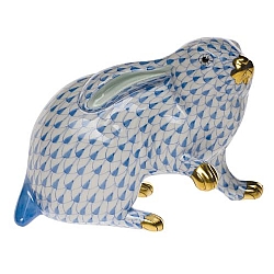 Herend   Animals   Rabbits - Herend Rabbit Sitting Blue