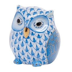 Herend   Animals   Birds - Herend Owlet Blue