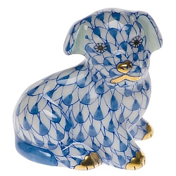 Herend   Animals   Dogs - Herend Miniature Puppy Blue