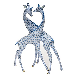 Herend   Animals   Wildlife - Herend Pair Of Giraffes Blue