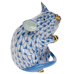 Herend   Animals   Little Animals - Herend Mouse Blue