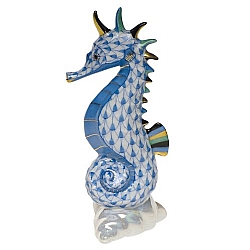 Herend   Animals   Aquatic - Herend Sea Horse Blue