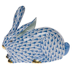 Herend   Animals   Rabbits - Herend Lying Rabbit Blue