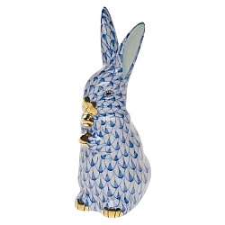 Herend   Animals   Rabbits - Herend Standing Bunny Blue