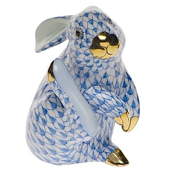 Herend   Animals   Rabbits - Herend Scratching Bunny Blue