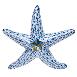 Herend   Animals   Aquatic - Herend Miniature Starfish Blue