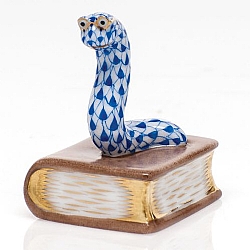 Herend   Animals   Little Animals - Herend Bookworm Sapphire