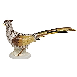 Herend   Animals   Birds - Herend Pheasant Facing Left Chocolate