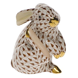 Herend   Animals   Rabbits - Herend Scratching Bunny Chocolate