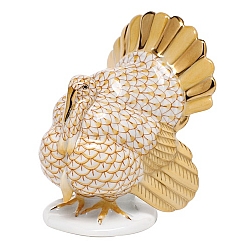 Herend   Animals   Birds - Herend Tom Turkey Butterscotch