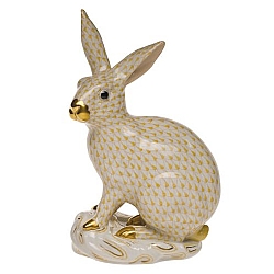 Herend   Animals   Rabbits - Herend Large Rabbit Butterscotch