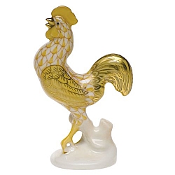 Herend   Animals   Farm - Herend Small Rooster Butterscotch