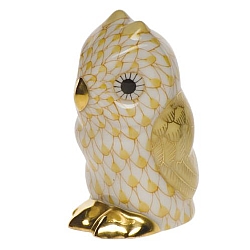 Herend   Animals   Birds - Herend Owl Miniature Butterscotch