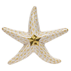 Herend   Animals   Aquatic - Herend Miniature Starfish Butterscotch