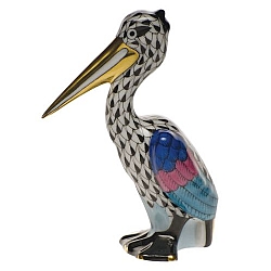 Herend   Animals   Birds - Herend Pelican Black