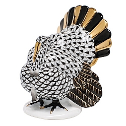 Herend   Animals   Birds - Herend Tom Turkey Black