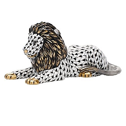 Herend   Animals   Wildlife - Herend Lion Black