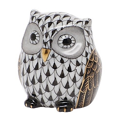 Herend   Animals   Birds - Herend Owlet Black