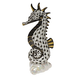 Herend   Animals   Aquatic - Herend Sea Horse Black