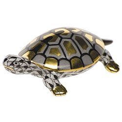 Herend   Animals   Aquatic - Herend Baby Turtle Black