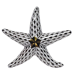 Herend   Animals   Aquatic - Herend Miniature Starfish Black