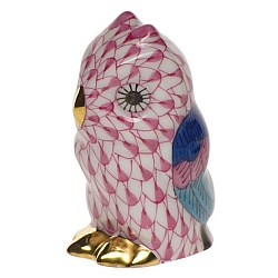 Herend   Animals   Birds - Herend Owl Miniature Raspberry