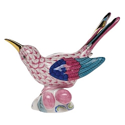 Herend   Animals   Birds - Herend Colibri Raspberry