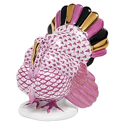 Herend   Animals   Birds - Herend Tom Turkey Raspberry