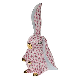 Herend   Animals   Rabbits - Herend Rabbit with one Ear Up Raspberry